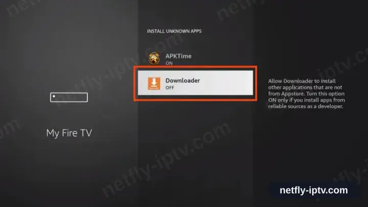 Install unknown apps list with Downloader being enabled